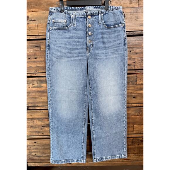Edwin x Anthropologie Bound Marli Ankle Mid-Rise Wide Leg Jeans Size 29 NWT